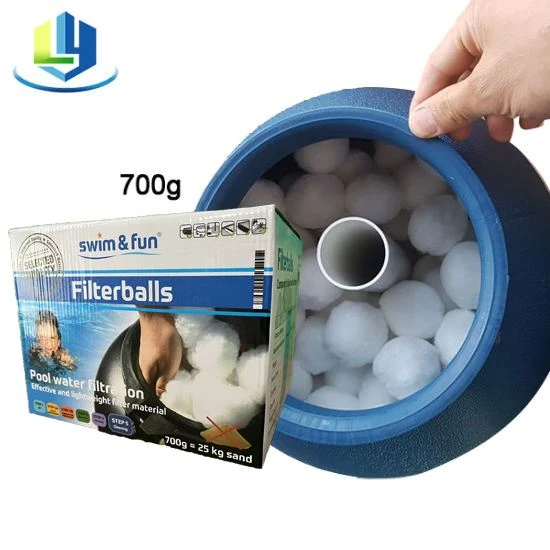 Fornitore Imballaggio della scatola dei colori del media filtrante per piscina con sfera in fibra da 700 g