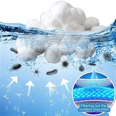 Palline filtranti per piscina con filtro per piscina, controlavaggio, 700 g, fibra di palline filtranti al 100% in poliestere