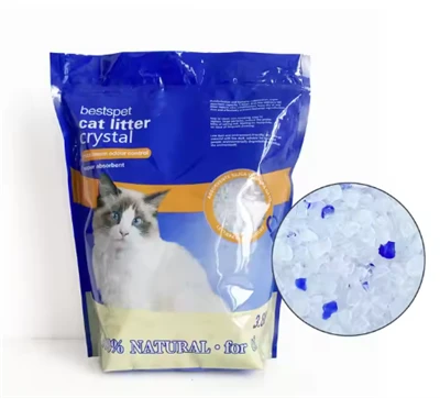 Assorbimento senza polvere Veloce 1,8 kg Fornitura diretta in fabbrica Commercio all'ingrosso Sabbia silicea di alta qualità Pulizia Lettiera per gatti in silice di cristallo blu