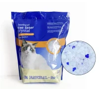 Assorbimento senza polvere Veloce 1,8 kg Fornitura diretta in fabbrica Commercio all'ingrosso Sabbia silicea di alta qualità Pulizia Lettiera per gatti in silice di cristallo blu