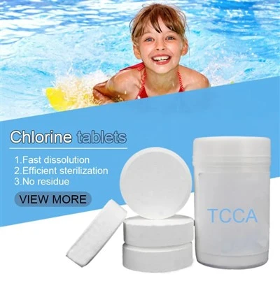 Compresse di tricloridrato TCCA 3 pollici di acido tricloroisocianurico 90 granuli di tricloro in polvere per la pulizia delle piscine